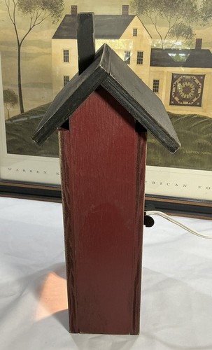 Primitive Amish Salzkasten Scheune rot beleuchtetes Haus, Lancaster PA USA mit Licht 15" - Bild 5 von 9