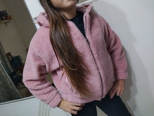 Giubbotto Giacca Bomber Pellicciotto Bambina Zara Rosa Cappuccio 10 anni - Foto 3 di 11