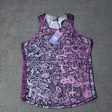 NEW $58 Janji Helio Tech Tank Top Batik Purple Polyester Womens M Medium