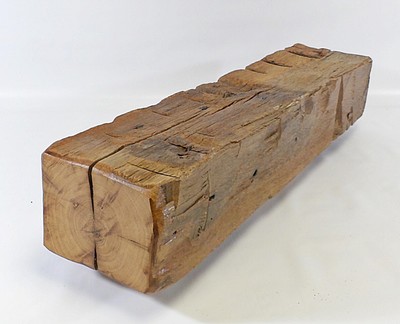 Rustic Floating Shelf Fireplace Mantel 19th Century Hand Hewn Oak
