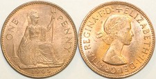 1953 to 1967 Elizabeth II Bronze Penny Your Choice of Date / Year