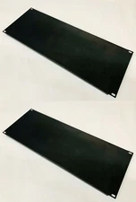 (2 Pack) 4 RU Space Flanged Blank Rack Case Panel 18ga Steel 
