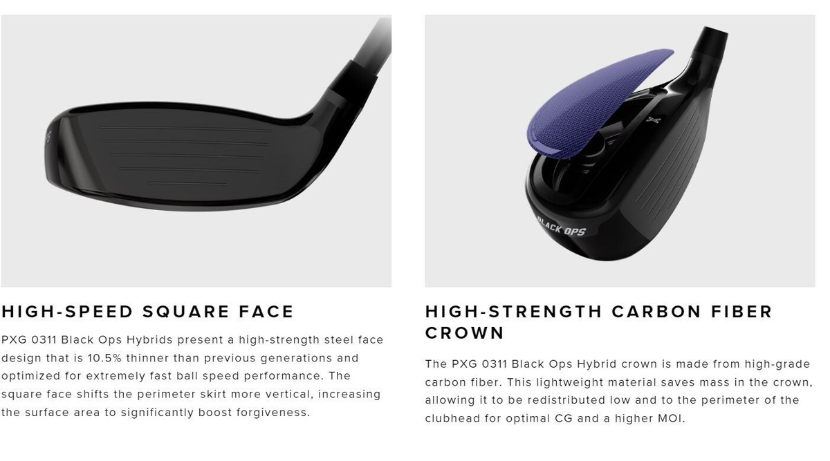 PXG 0311 Black Ops 19* Hybrid 3H Golf Club Head + Headcover - Open