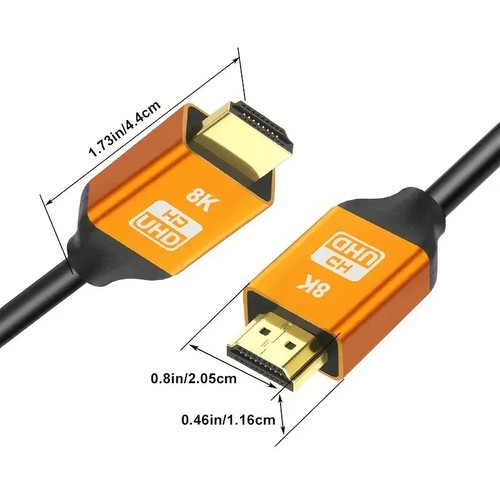 Cavo HDMI Ad Alta Velocità 8K HDMI 2.1 Acciaio Rivestito Di Rame 1 m TV UHD E PC - Foto 2 di 5