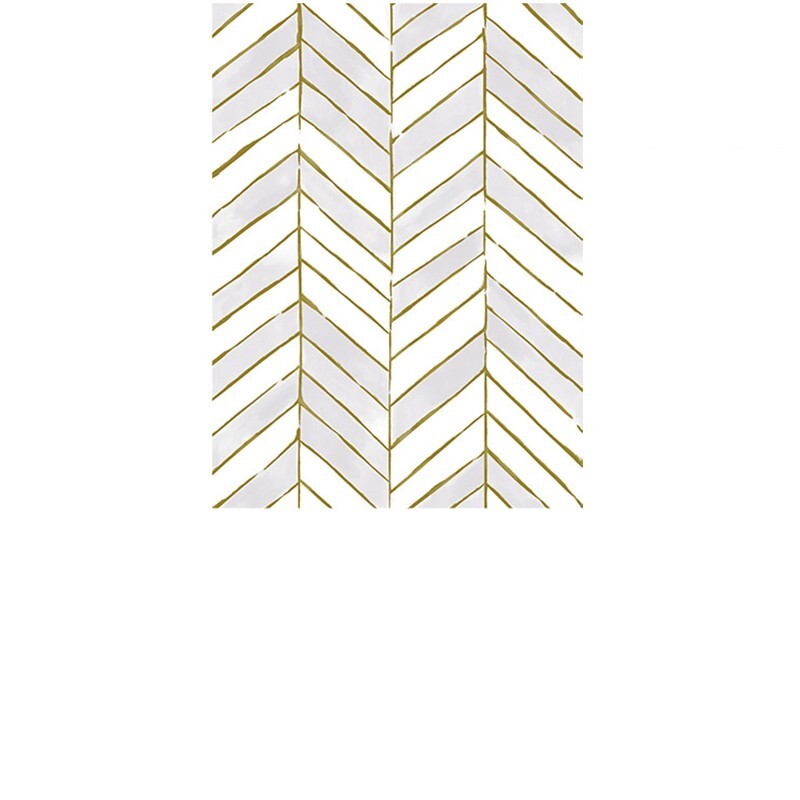 Gold border chevron peel and stick wall decor self-adhesive wallpaper 17. 3"x118"