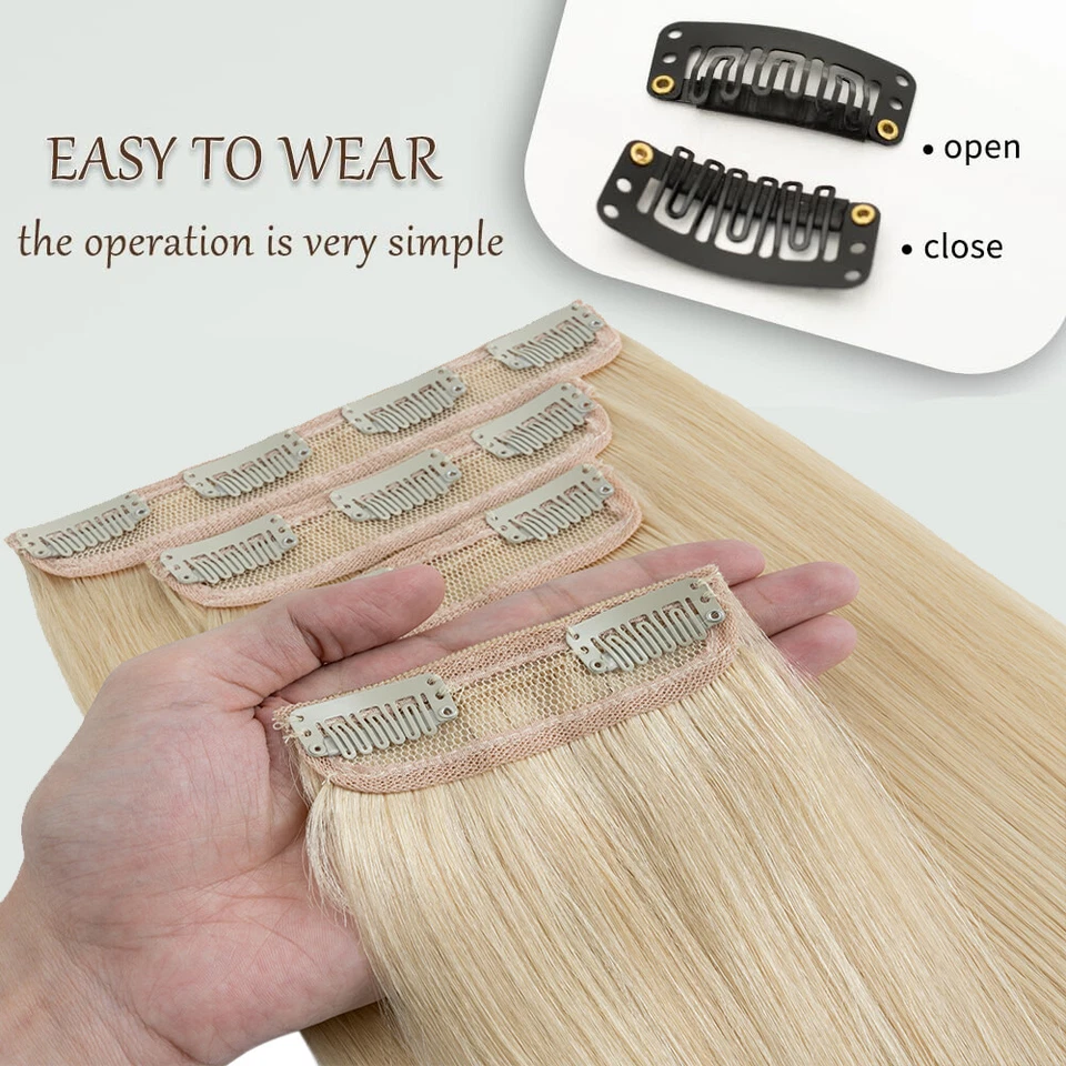 CLEARANCE Clip in 100% Remy Human Extensions Weft Half Up Half Down Ponytail SET - Image 3 of 4