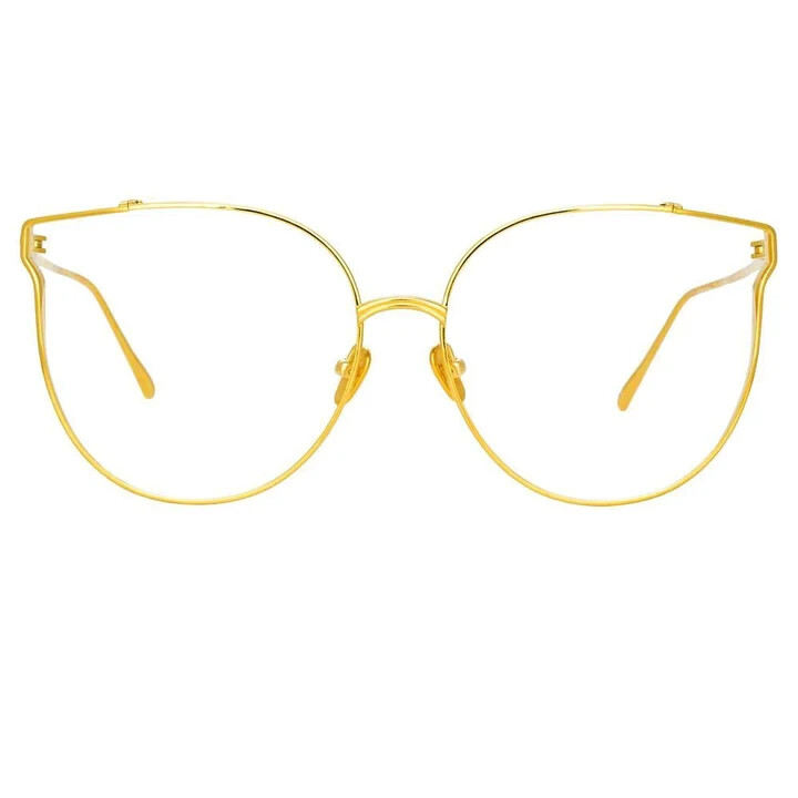 Очки Linda Farrow LFL9965 Joanna Gold Cat Eye в титановой оправе 59-16-140 135890₽