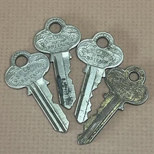 P and F Corbin Vintage Keys LOT OF 4 Ornate Brass New Britain Ct Collectible
