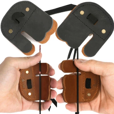 HNZMDY Bogenschießen Fingertab Fingerschutz Einstellbare Handschuhe Recurvebogen RH LH