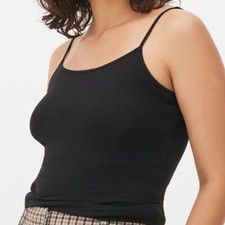 Primark Ladies Womens Stretch Cami Vest Strap Top BLACK 2XS S M L XL 2XL girls