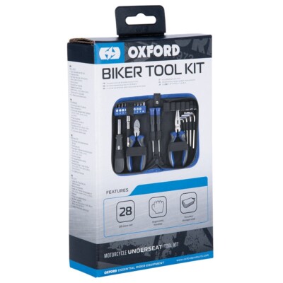 Oxford 28 Stück Biker Untersitz Motorrad Fahrrad Notfall Reise Werkzeug Kit OX771