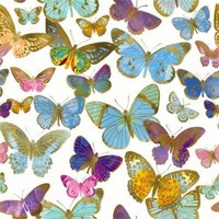 20 Cocktailservietten Golden Butterflies Schmetterlinge Tiere Garten 24X24Cm