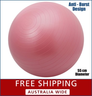 55cm Gym Ball Pink Exercise Fitness Balance, Pilates Inflatable Core ...