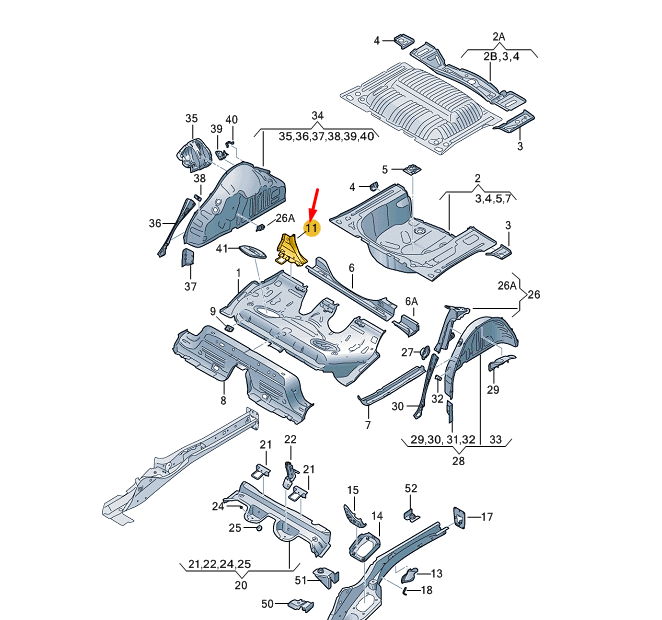 Plaque de remplissage de roue arrière pour Skoda Kamiq NW4 2Q0813173