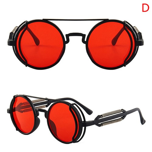 Punk Steampunk Sunglasses Retro Men's Round Punk Eyewear Women UV400 Sunglasqn - Picture 12 of 22