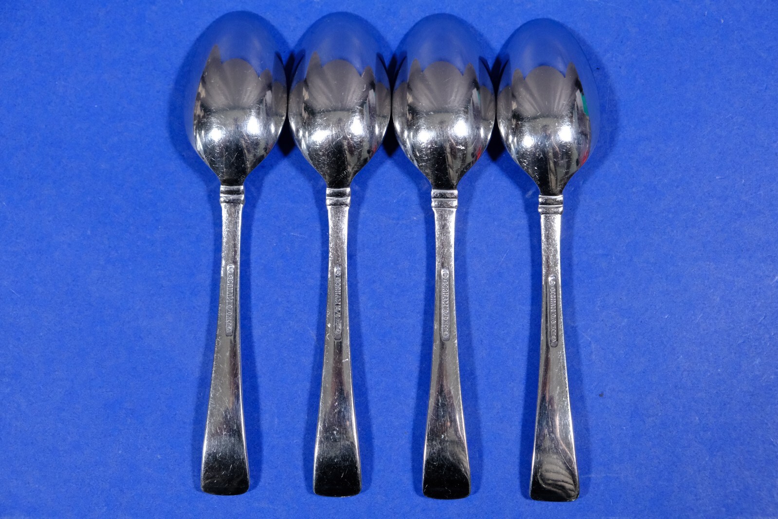 4 x Gorham Column Glossy Stainless 18/8 Oval Soup Spoons 7” Korea | eBay