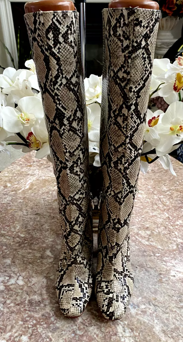 Zara snakeskin boots knee cheap high