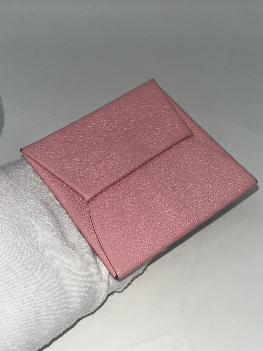 Hermes Bastia Coin Change Purse Wallet Pouch Pink Epsom