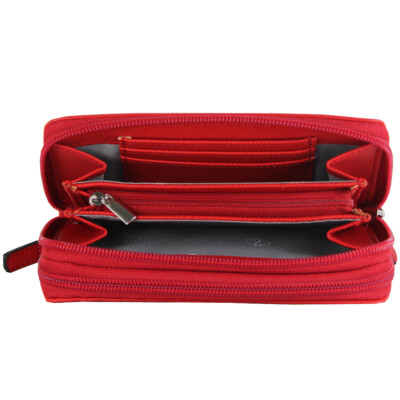 EMILY & NOAH Börse mit Doppelzipper Luca, 18 cm,  red