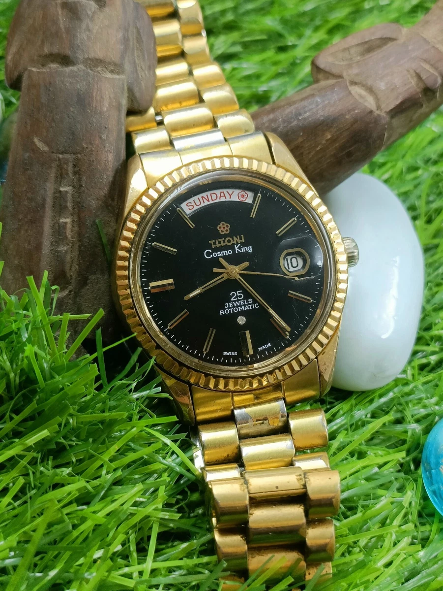 Titoni Cosmo King 25 Jewels President Automatic Black Dial Men s