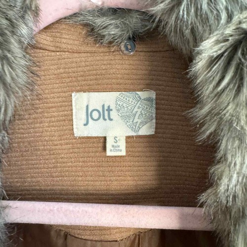 Jolt Juniors Tan Wool Blend Faux Fur Ribbed Vest - Picture 2 of 7