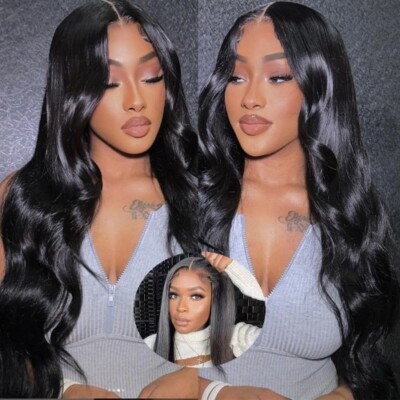 New Body Wave 13x4 Lace Frontal Wigs Human Hair Pre-plucked 4x4 Lace Front