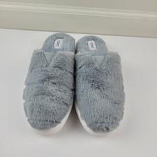 Toms Slippers Alpargata Mallow Mule Mid Grey Faux Fur Women's NEW Size 7.5