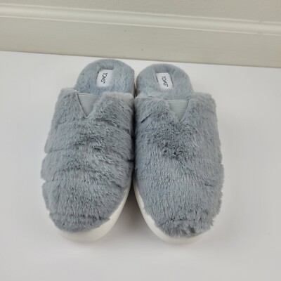 Toms Slippers Alpargata Mallow Mule Mid Grey Faux Fur Women's