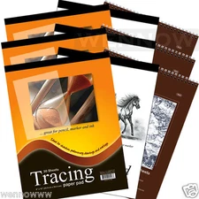 9 Pcs Tracing Paper Pad 30 Sheets + Sketch Book Paper Pad 30 Sheets & 40 Sheets 