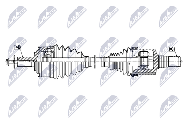 Nty NPW-VV-164 Antriebswelle Vorne Links FüR Volvo-image