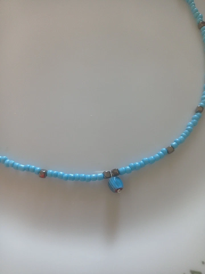 Collana di perline da uomo colore Turchese 💙 LuaCreazioni 💙 - Immagine 2 di 4