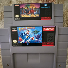 Nintendo SNES Game Lot: Double Dragon V + Mega Man X Cartridges NTSC-U/C