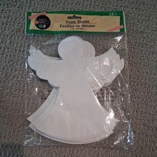 New-C/S Christmas White Angel Foam Sheets. 12 count