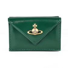Vivienne Westwood SHINY LEATHER ENVELOPE BILLFOLD 5115002EW L008L M404 GREEN