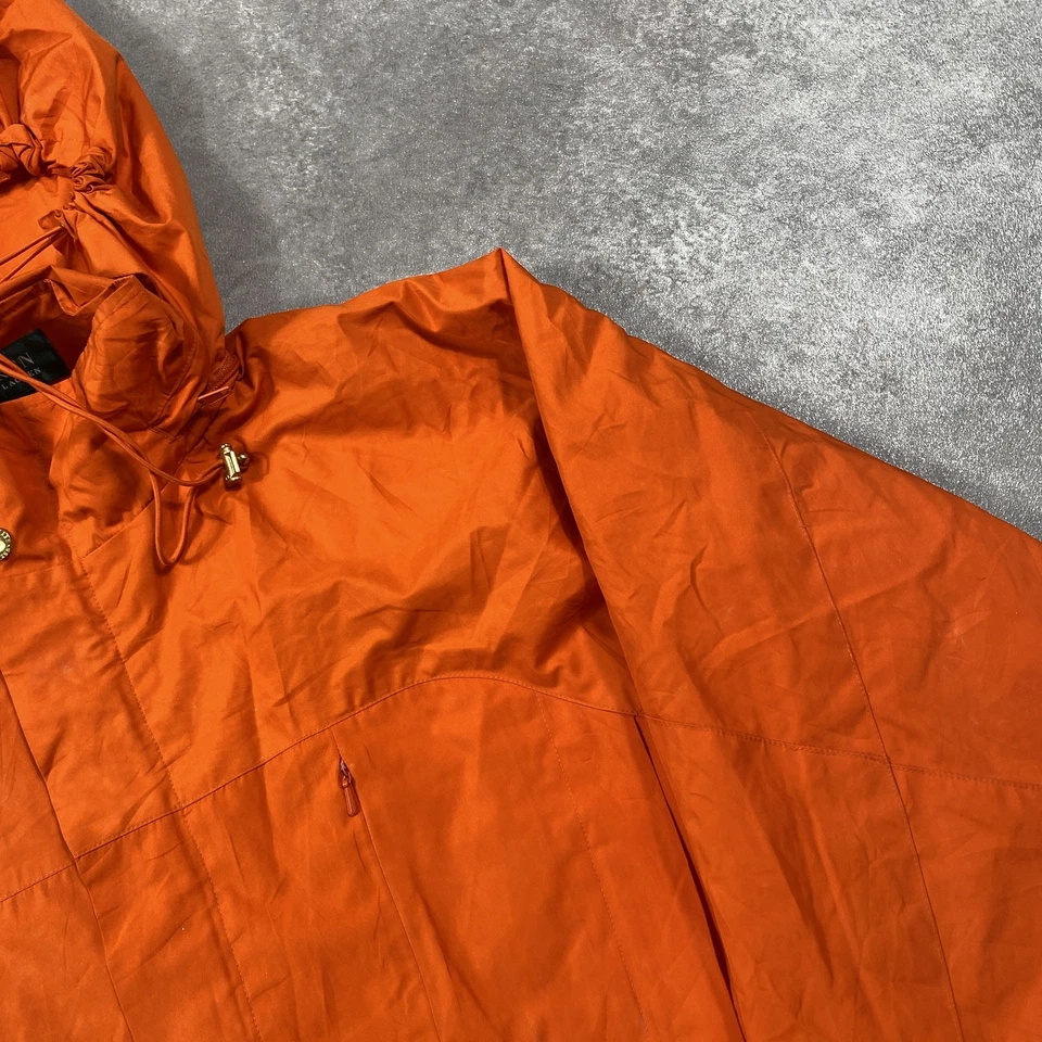 Lauren Ralph Lauren Rain Jacket Womens Medium Full Zip Hooded Coat, Orange - Image 4 of 4