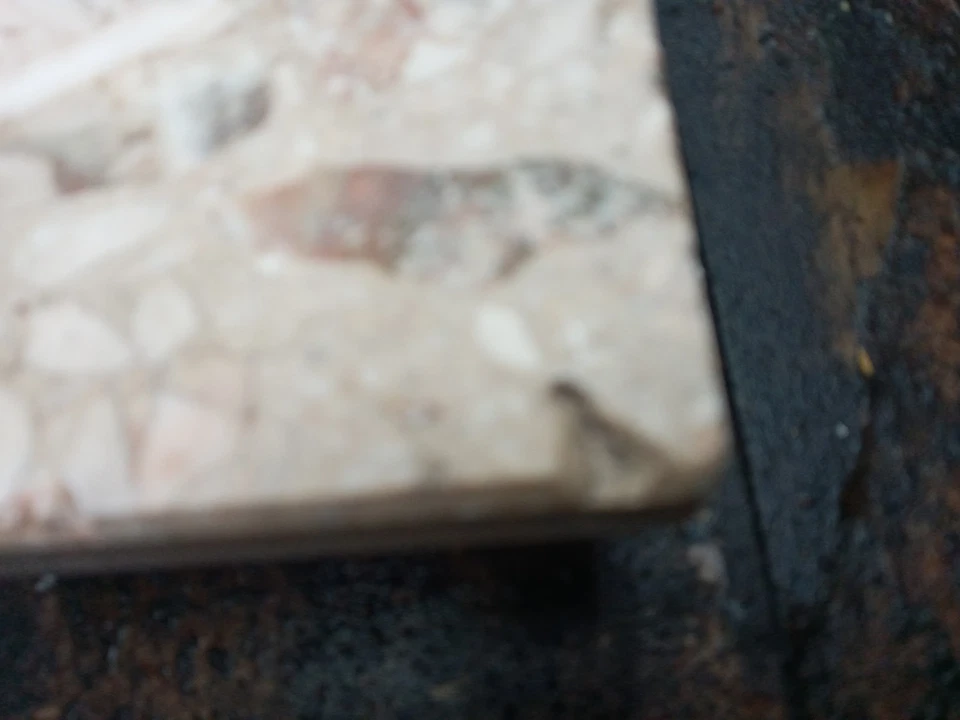 Solid Marble Hearth Plinth.Beige.40"long X 14/3/4"wide.Slight Chips Front+corner - Image 2 of 3