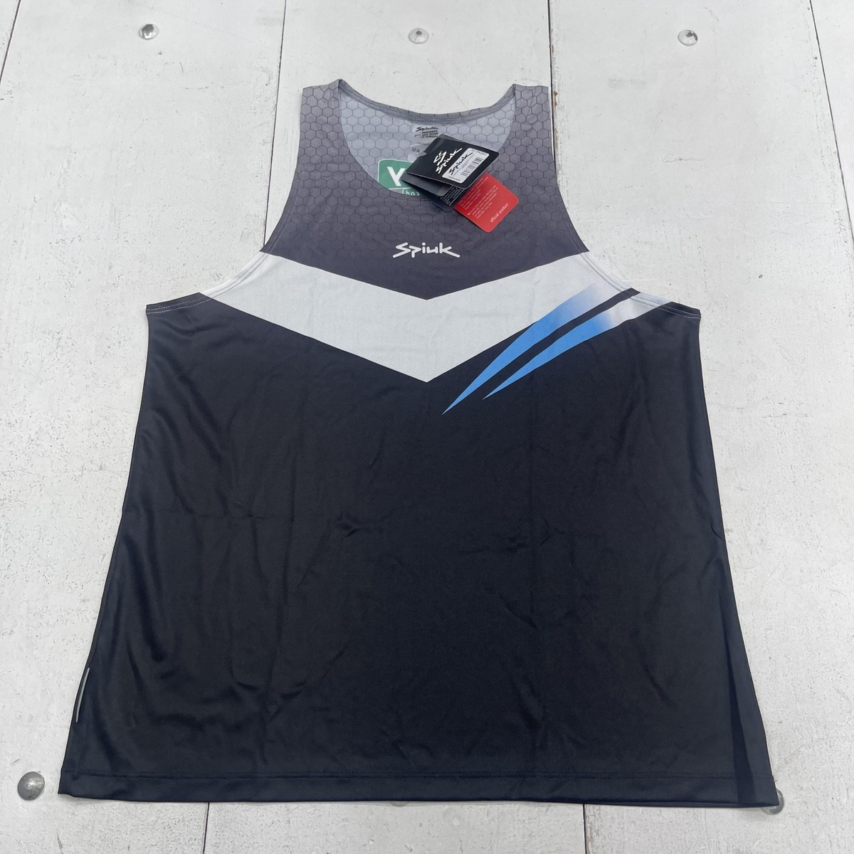 Spiuk Tank Top Mens Large Black Gray Running Singlet Parkway