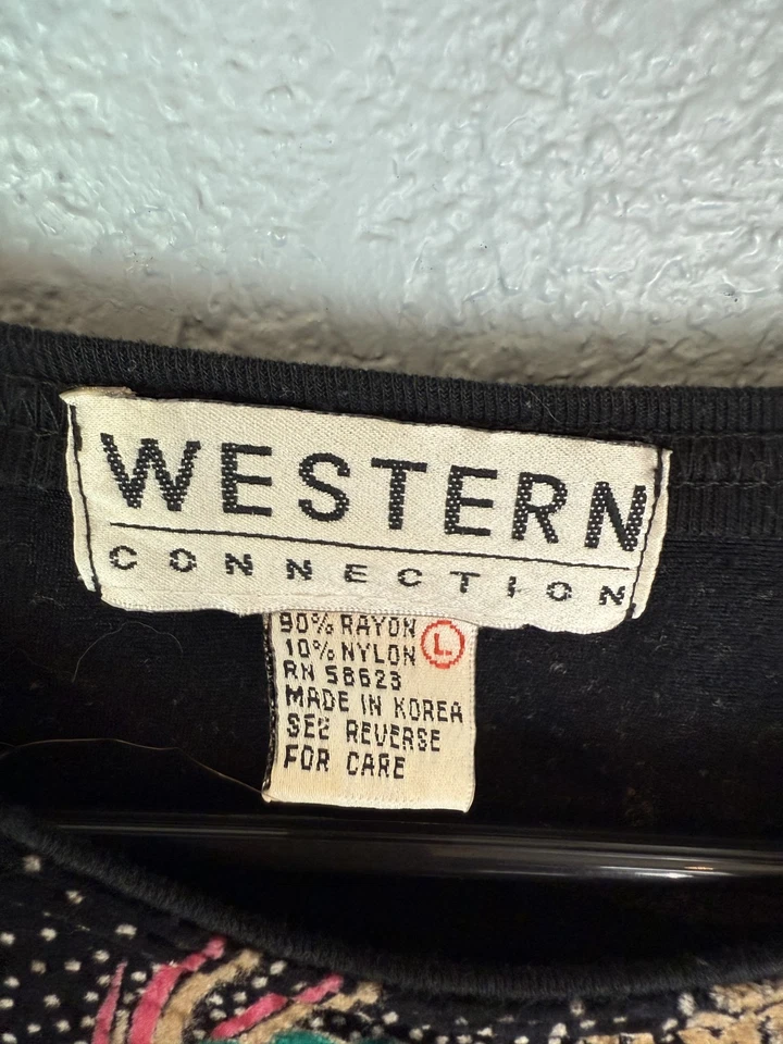 Suéter Vintage Western Connection Mujer Grande Floral Terciopelo Pullover Años 90 Corea Foto 4 de 4