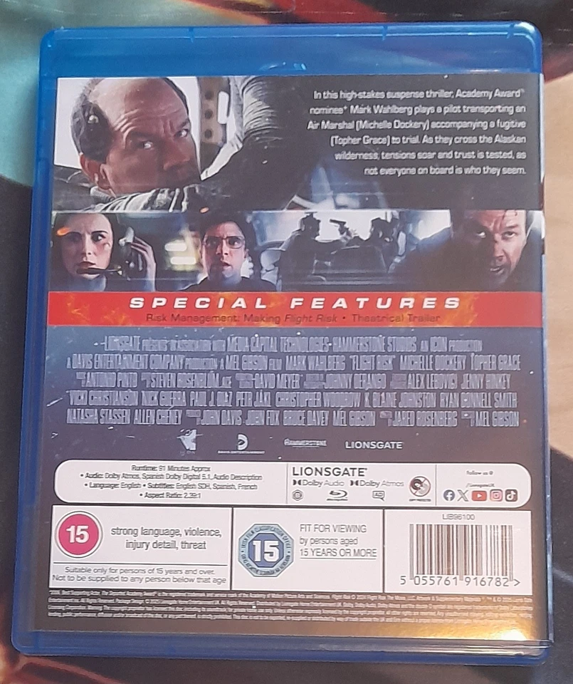 FLIGHT RISK (BLU-RAY- 2024) MARK WAHLBERG  - Image 2 of 2