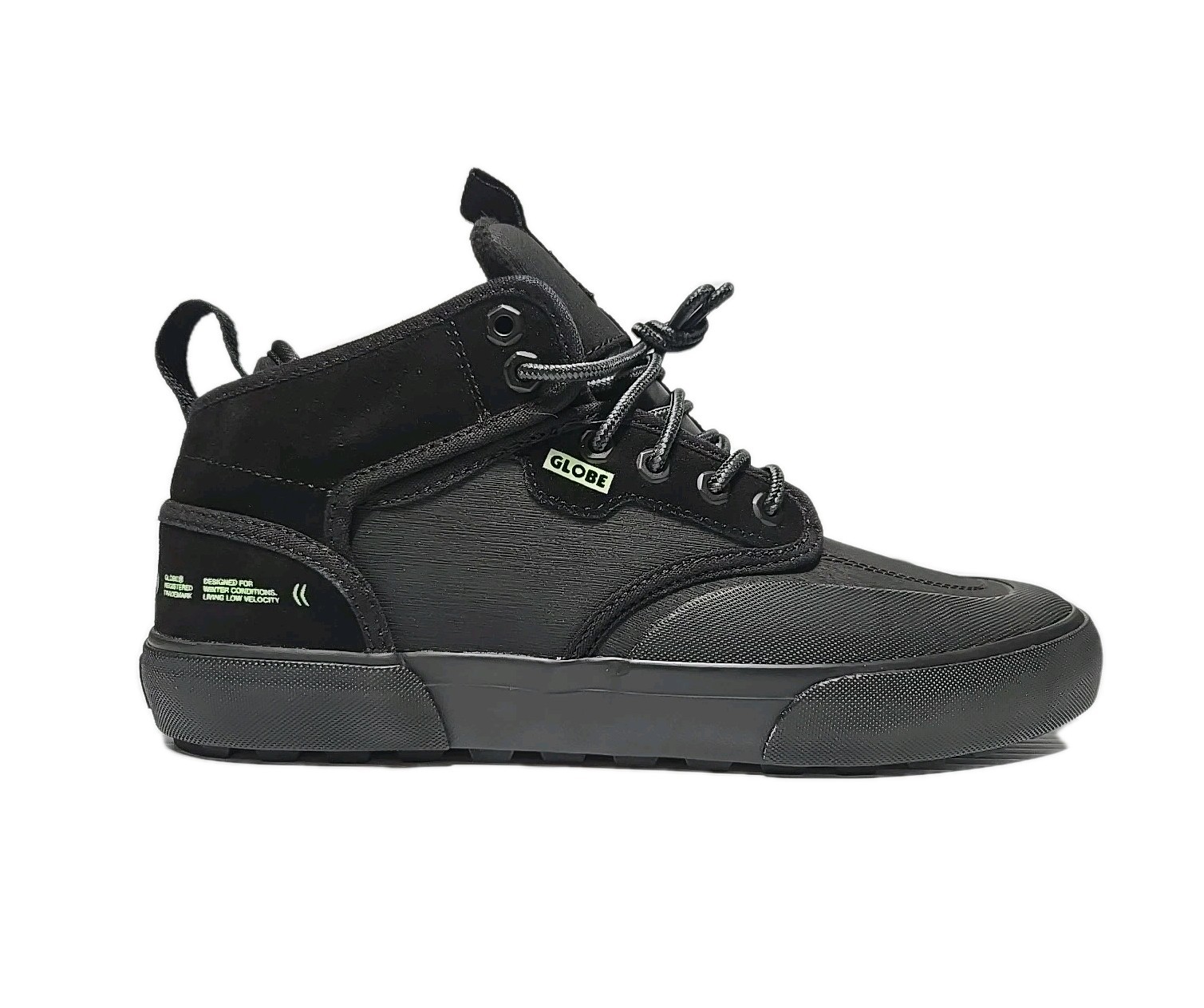 Globe Shoes Motley Mid Black/Lime/Summit Mens Size 9 - Women