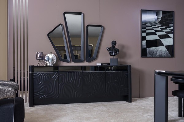 Sideboard 3X Spiegel Anrichte Luxus Garnitur Kommode Holz Kommoden Modern-image