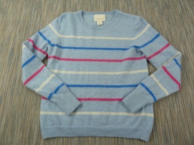 Cynthia Rowley Pullover Damen UK Large Medium 100 % 2-lagig Kaschmir blau