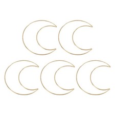 5Pcs 6" Moon Dream Catcher Metal Macrame Rings Wreath Rings Floral Hoops Gold