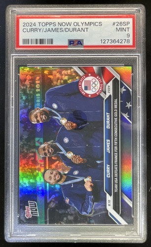 2024 Topps Now Olympics #26SP Stephen Curry Lebron James Kevin Durant PSA 9