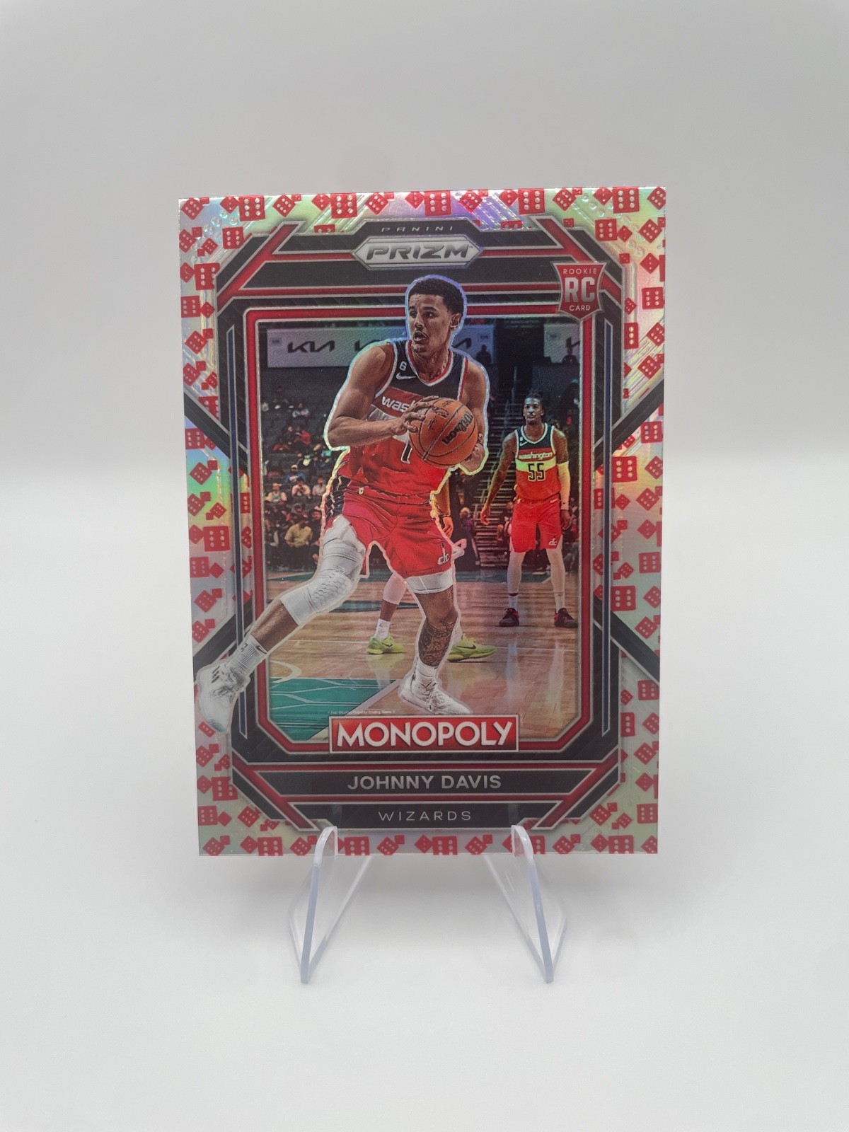 2022-23 Prizm Monopoly Johnny Davis #90 Red Dice SSP RC Washington Wizards