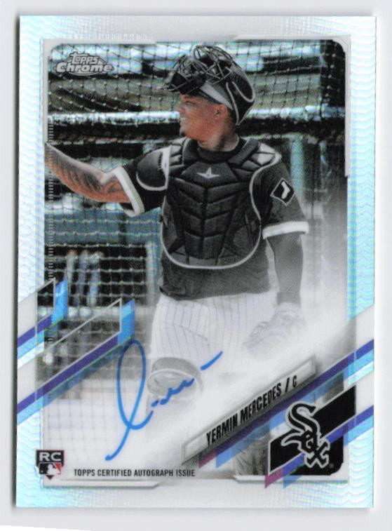 2021 Yermin Mercedes Rookie Card Topps Chrome Refractor Auto /499 #RA-YM