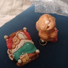2 x vintage PenDelfin woodlander Cradle and barney rabbit figurines no 930 630