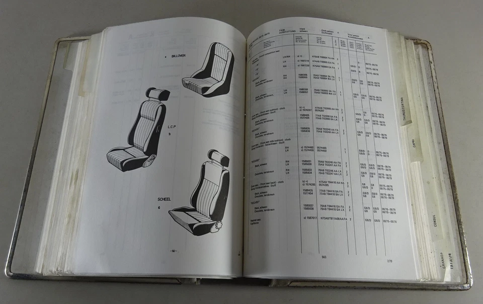 Polstermappe+Farbenkatalog Ford Taunus Granada Capri Escort Di 1973-1979 - Immagine 4 di 4