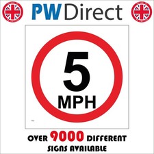 SIGN 5 MPH Bumps Car Parks Housing Estates Industrial Building Children TR025A