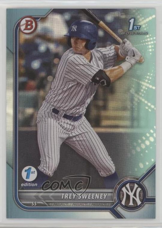 2022 Bowman 1st Edition Sky Blue Foil Trey Sweeney #BPPF-137 wq8